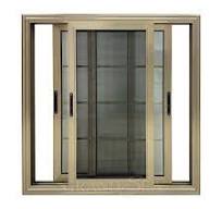 Colour Golden Aluminium Sliding Window