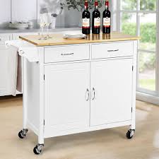 Check spelling or type a new query. Costway Modern Rolling Kitchen Cart Island Wood Top Storage Trolley Overstock 24262117