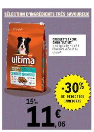 Pour l'achat de 3 sacs, merci de procéder a 3 commandes, mondial relay n'acceptant pas les colis de plus de 30 kg par envoi. Offre Croquettes Pour Chien Ultima Chez E Leclerc