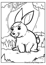 Bunny cutting practice coloring page. Original And Sweet Rabbit Coloring Pages