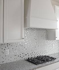 Modern White Glass Metal Kitchen Backsplash Tile Backsplash Com Metal Backsplash Kitchen Kitchen Backsplash Metal Tiles Kitchen Tiles Backsplash