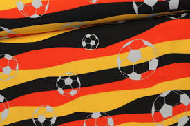 Weitere ideen zu deutschland flagge, fussball, fußball sprüche. Stoffe By Irene Jersey Fussball Wellen Deutschland Flagge