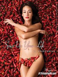 Nearly Nude Maggie Q Says, 'Spice Up Your Life—Go Vegetarian' 