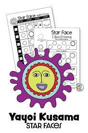 Yayoi Kusama Art Lesson Drawing Star Faces In 2020 Art Lessons Drawing Stars Kids Art Projects