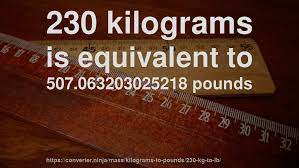 230 Kg To Lb How Much Is 230 Kilograms In Pounds Convert