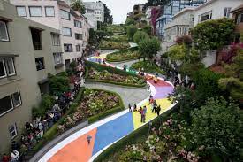 We hopped on a sightseeing bus at union square and took the. Car Free Sf Streets When Lombard Street Turned Into Candy Land Curbed Sf