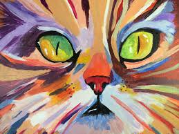 Acrylic Abstract Cat Face Colorful Abstract Art Abstract Animal Art Art