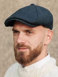 Donegal Tweed 8 Piece Panel Cap -Black Twill