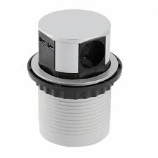 Steckdosen Schalter Zubehor Steckdose Versenkbar 3 Fach Popup Tischsteckdose Rund Kuche Buro Kabtel Mk