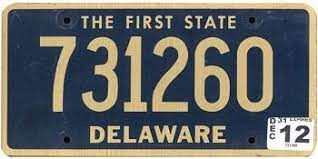 The Official Delaware State License Plate The Us50 State License Plate License Plate Number Plate