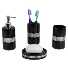 We have a wide selection at great prices to help you get creative. 4 Piece Luxury Bath Accessory Set With Stunning Sequin Accents Black Walmart Com Walmart Com