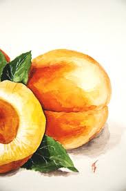 Sunny Peaches Watercolor Painting Sunny Peaches And Strawberries Watercolor Painting Only One Is Available Watercolor Painting 2020 Suluboya Sulu Boya Meyve