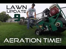 Learn how to aerate your lawn. Lawn Update 9 Preparing For Overseed With Aeration Youtube