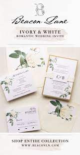 Ivory White Wedding Invitations Floral Beacon Lane White Wedding Invitations Rose Wedding Invitations Wedding Invitations