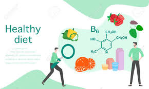 Livestrong.com offers diet, nutrition and fitness tips for a healthier lifestyle. Vector Illustration With People Healthy Foods Rich In Vitamins Healthy Lifestyle Proper Nutrition Diet Concept Vitamin B6 Sources Design For App Websites Print Presentation Landing Page Royalty Free Cliparts Vectors And Stock