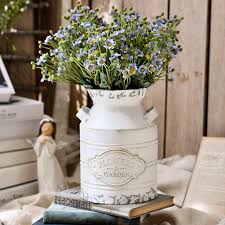 Walmart.com has been visited by 1m+ users in the past month Amazon Com Fovasen Rustic Galvanized Milk Can Jug Vase Metal Shabby Chic Vase Primitive French Country Style Farmhouse Vase Decorative Flower Holder For Living Room Bedroom Kitchen 7 9 Home Kitchen