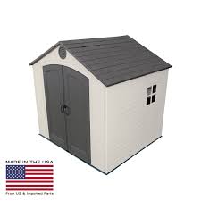 Lifetime 8 X 7 5 Ft Outdoor Storage Shed Www Hayneedle Com Storage Shed Kits Plastic Storage Sheds Lifetime Storage Sheds