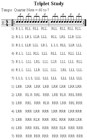 Triplet Study Drum Sheet Music Learn Drums Drums Sheet