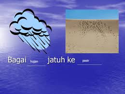 Hujan jatuh ke pasir berasal dari kata dasar hujan. Peribahasa Menengah Ppt Download
