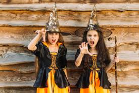 Harry potter page to screen: Free Photo Girls In Halloween Witch Costumes Pretending Spell