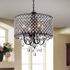 Shop Monet 4 Lights Black Finished 17 Inch Crystal Round Chandelier On Sale Overstock 11045538