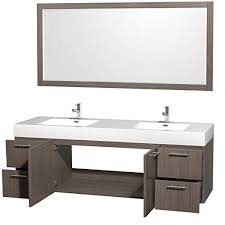 Wyndham Collection Amare 72 Inch Double Bathroom Vanity In Grey Oak With Acrylic Resin Top Black Vanity Bathroom Double Vanity Bathroom Bathroom Vanity Remodel