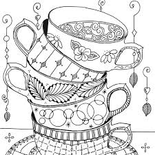 You may even spot an ariel lookalike in this bunch o. Stacked Teacups Enlightened Coloring Coloring Home