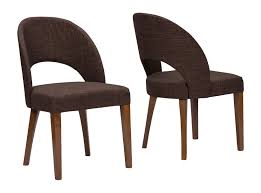 Woven rattan dining chair luca. Amazon Com Baxton Studio Lucas Mid Century Style Dining Chair With Brown Fabric Set Of 2 Chairs