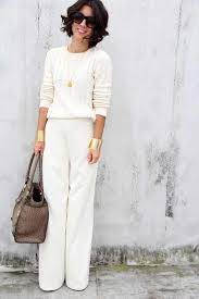 30 Reasons To Wear Wide Leg Pants Right Now White Pants Outfit Winter White Outfit Style