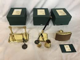 Maybe you would like to learn more about one of these? Fine Desk Accessories Made By Charles Letts Of London Comprising Ink Pot And Pen Rocker Blot