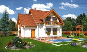 Model de casa cu acoperis in doua ape prelungit deasupra carportului. Acoperis In Doua Ape Cu Rupturi De Panta