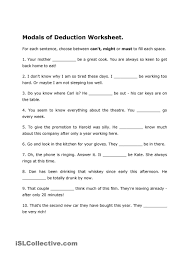 Modals Of Deduction Worksheet Verb Worksheets Deduction Worksheets