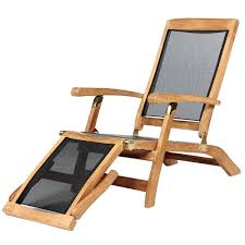 Sava folding outdoor wooden lounge chair. Arb Teak Specialties Colorado Natural Teak Wood Lounge Chair With Black Mesh Seat Lou400 Rona