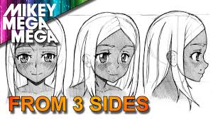 How To Draw Front Side Profile Face From 3 Different Angles In Anime Manga With Mikeymega Face Profile Drawing Manga Drawing Tutorials Anime Drawings Tutorials