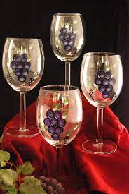 Maybe you would like to learn more about one of these? Hand Painted Grape Wine Glasses Set Of 4 Wine Glass Designs Wine Glass Crafts Hand Painted Wine Glasses