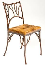Forged Metal Chair Twig Design Wood Seat Item Dc06020 Can Be Made As An Arm Chair Can Copper Furniture Dining Table Copper Wrought Iron Furniture