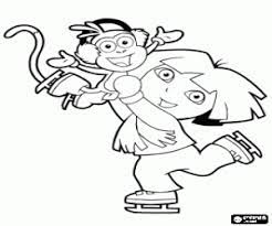 Pet papaw patrol zuma, marshal, skye. Ice Skating With Dora Coloring Page Printable Game