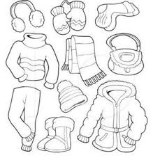 Summer coloring pages for kids: Winter Clothes Coloring Page Free For Kids Kids Winter Outfits Coloring Pages Winter Winter Crafts Preschool