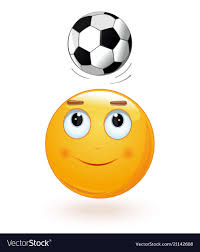 American football emoji is created in the year 2010. Emoticon Face Bumping Soccer Ball On Its Head Vector Image On Vectorstock Emoticon Faces Smiley Soccer Emoji