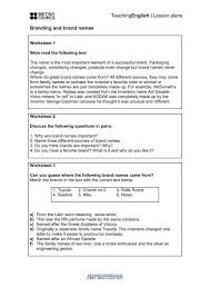 Have first names that start with the same letters as their surnames. Teachingenglish Lesson Plans Branding And Brand Names