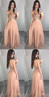 Register to get 10% off & earn ys points!register to get 10% off & earn ys points! Stunning A Line Deep V Neck Open Back Peach Tulle Sequined Prom Evening Dress With Slits Hot Prom Dress Peach Prom Dresses Dresses