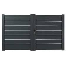 Portail En Aluminium A Double Battants Zirconium 4 M Portail Aluminium Portail Portail Alu