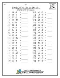 3rd Grade Division Table Chart On 3 Digit Division