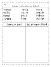 Compound Word Not A Compound Word Sort Compound Words Word Sorts Compound Words Activities
