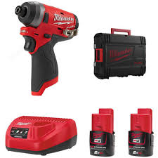 Milwaukee M12 Fid 202x Visseuse A Chocs A Batteries 12v Li Ion 2x Batterie 2 0ah Dans Hd Box Moteur Sans Charbon 4933459823
