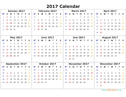 Printable Yearly 2017 Calendar With Twelwe Month Calendar 2017 On 1 Page With The Inclusi 12 Month Calendar Printable Calendar Template 2018 Calendar Template