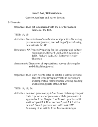 Ap French Iv Curriculum