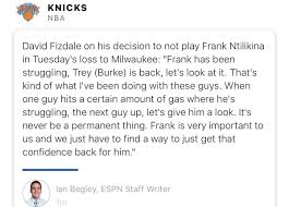 Dave has 4 jobs listed on their profile. Ian Begley On Twitter Here Is The Full Quote From David Fizdale Regarding Frank Ntilikina S Dnp Against Milwaukee