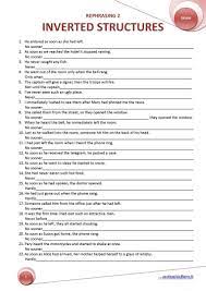 Rephrasing 2 Inverted Structures Grammar Exercises English Lesson Plans English For Students