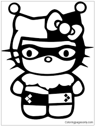 Free download 38 best quality harley quinn printable coloring pages at getdrawings. Hello Kitty Harley Quinn Coloring Pages Cartoons Coloring Pages Free Printable Coloring Pages Online